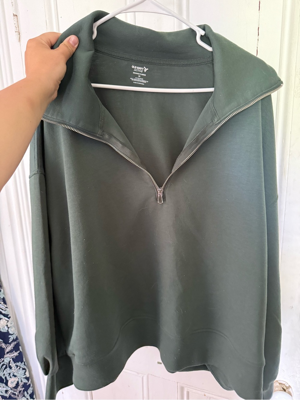 Old Navy Olive Green Quarter-Zip Sweatshirt